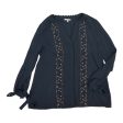 Blouse Ls By Jodifl In Navy, Size:L Fashion