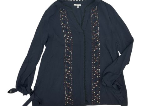 Blouse Ls By Jodifl In Navy, Size:L Fashion