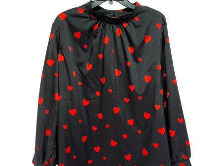 Top Long Sleeve By Shein In Black & Red, Size: 2X Online now