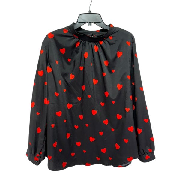 Top Long Sleeve By Shein In Black & Red, Size: 2X Online now