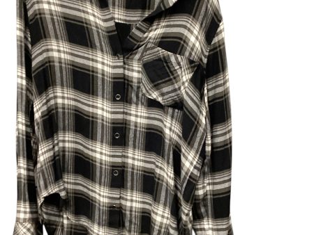 Top Long Sleeve By Cloth & Stone In Plaid Pattern, Size: L For Cheap