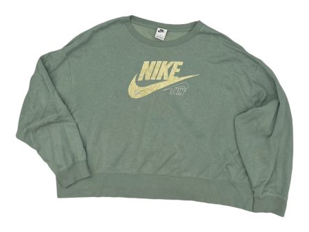 Athletic Top Ls Crewneck By Nike In Green, Size:2X Online Sale