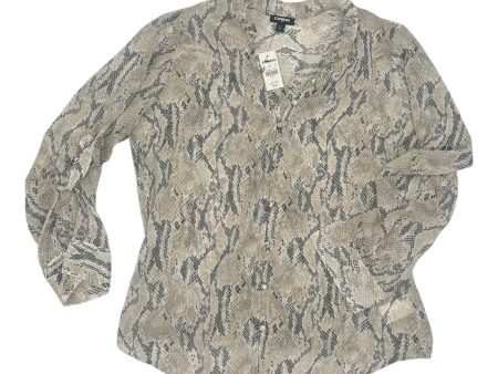 Blouse Ls By Express In Snakeskin Print, Size:L Supply