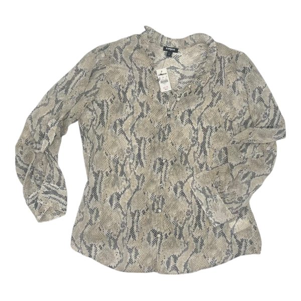 Blouse Ls By Express In Snakeskin Print, Size:L Supply