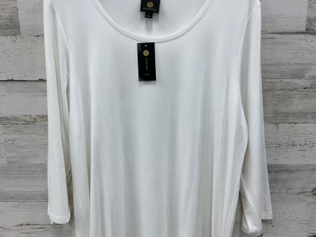 Top 3 4 Sleeve By Jm Collections In White, Size: 2x Online Sale