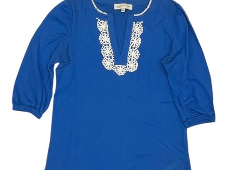 Top 3 4 Sleeve By Jones New York In Blue, Size:M Discount