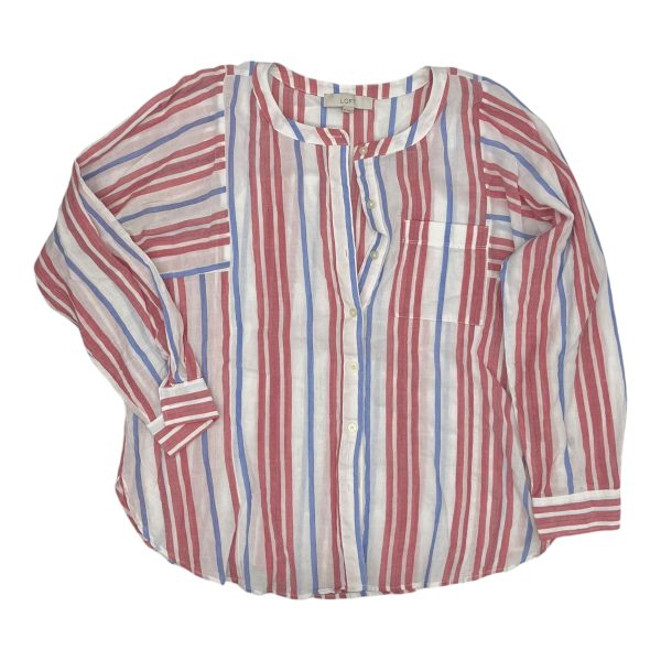 Top Ls By Loft In Blue Red & White, Size:M Fashion