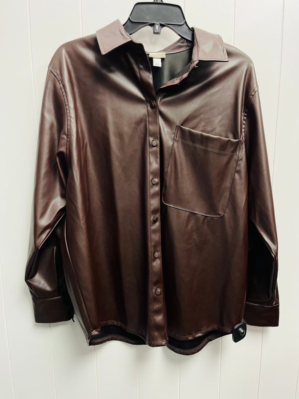 Top Long Sleeve By A New Day In Brown, Size: M Hot on Sale