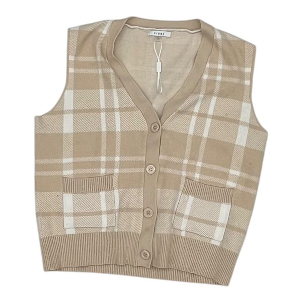 Vest Sweater By Sioni In Tan, Size:L For Cheap