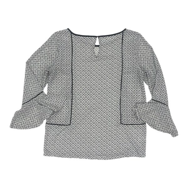 Blouse Ls By Loft In Black & White, Size:S Sale