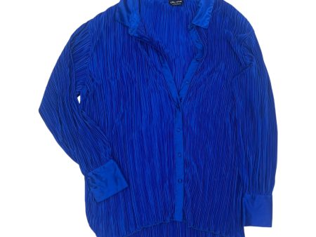 Blouse Ls By City Chic In Blue, Size:1X Online Sale