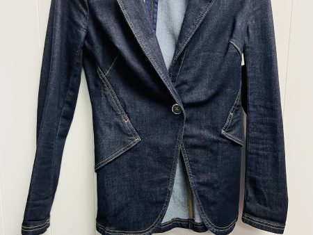 Blazer By White House Black Market In Blue Denim, Size: 0 on Sale