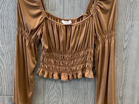 Top Long Sleeve By Clothes Mentor In Brown, Size: S For Sale