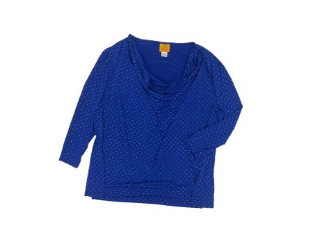 Blouse 3 4 Sleeve By Ruby Rd In Blue, Size:2X Cheap