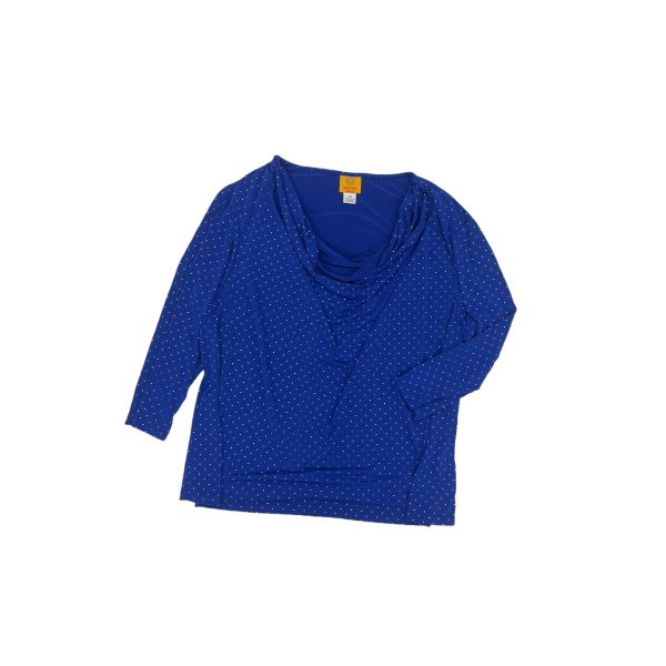 Blouse 3 4 Sleeve By Ruby Rd In Blue, Size:2X Cheap