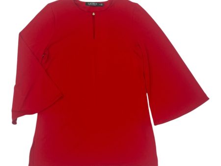 BLOUSE 3 4 SLEEVE by LAUREN BY RALPH LAUREN In RED, Size: S For Sale