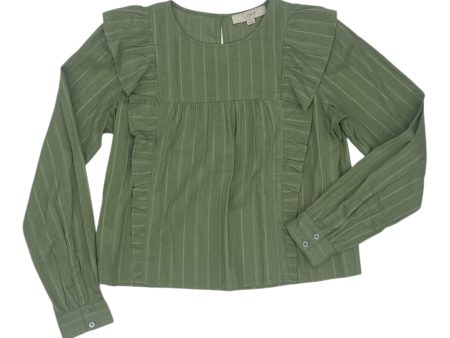 Blouse Ls By Loft In Green, Size:Xs on Sale