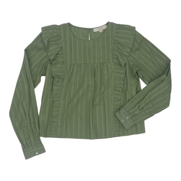 Blouse Ls By Loft In Green, Size:Xs on Sale