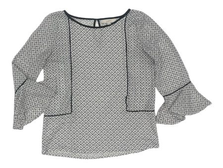 Blouse Ls By Loft In Black & White, Size:S Sale