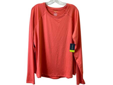 Athletic Top Ls Crewneck By Tek Gear In Coral, Size:1X For Cheap