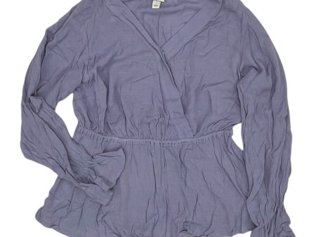 Blouse Ls By Ava & Viv In Purple, Size:Xl Online Sale