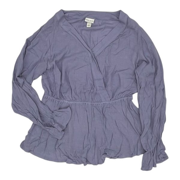 Blouse Ls By Ava & Viv In Purple, Size:Xl Online Sale