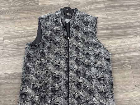 Vest Faux Fur & Sherpa By Jm Collections In Black & Grey, Size: Xxl Supply