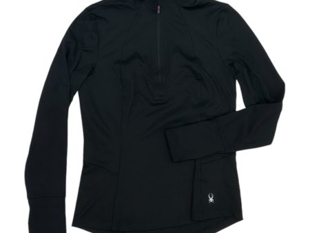 Athletic Top Ls Collar By Spyder In Black, Size:M For Cheap