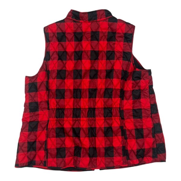 Vest Puffer & Quilted By Relativity In Black & Red, Size:3X Hot on Sale