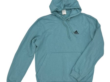 Athletic Sweatshirt Hoodie By Adidas In Blue, Size:L For Cheap