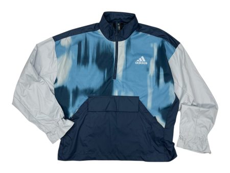 Athletic Jacket By Adidas In Blue, Size:M on Sale