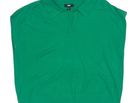 Vest Sweater By Dkny In Green, Size:2X Cheap