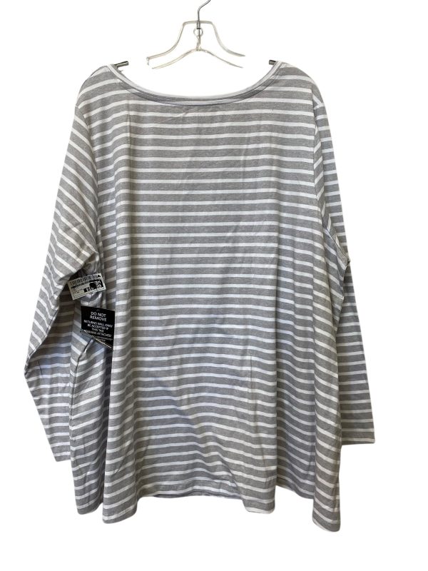 Top Long Sleeve By Clothes Mentor In Grey, Size: 2x For Sale