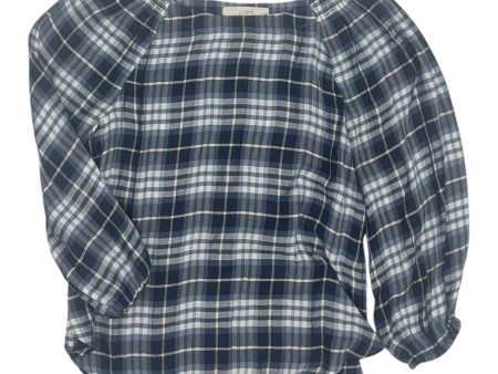 Blouse Ls By Loft In Plaid Pattern, Size:S Supply