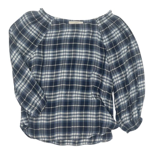 Blouse Ls By Loft In Plaid Pattern, Size:S Supply