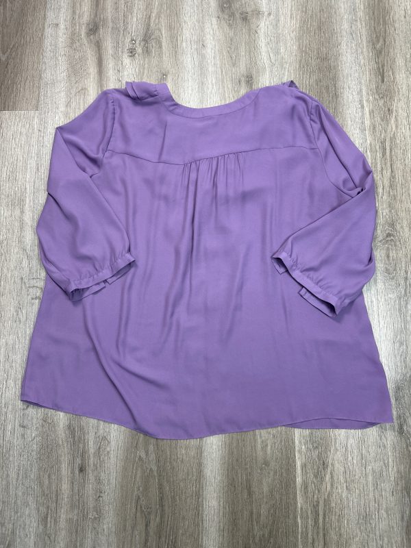 Blouse Long Sleeve By Tahari By Arthur Levine In Purple, Size: 2x For Cheap