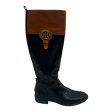 Boots Knee Flats By Tommy Hilfiger In Black & Brown, Size:7 For Cheap