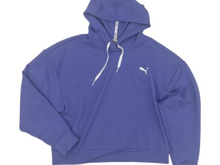 Athletic Top Ls Hoodie By Puma In Purple, Size:M Online Hot Sale