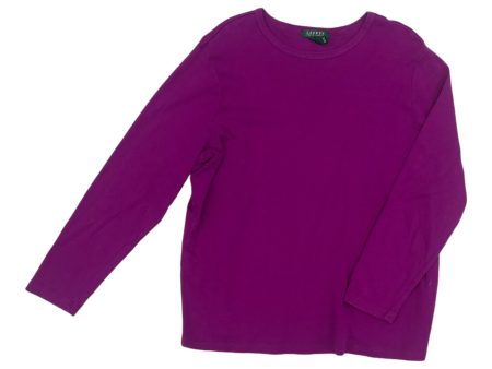 Top Ls Basic By Lauren By Ralph Lauren In Purple, Size:2X Sale