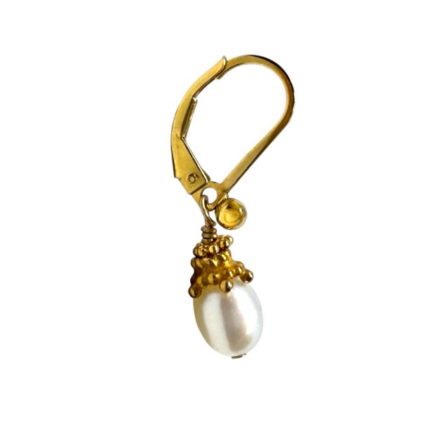 14k Gold Filled Pearl Dangle Earrings By Unbranded Hot on Sale