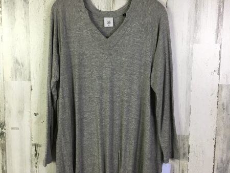 Top Long Sleeve Basic By Cabi In Grey, Size: M Cheap