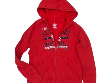 Athletic Sweatshirt Hoodie By Majestic In Red, Size:M For Discount