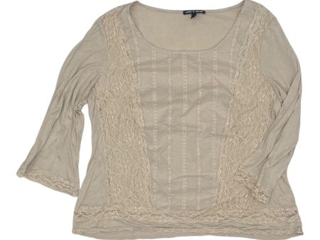 Top 3 4 Sleeve By Cable And Gauge In Tan, Size:Xl on Sale