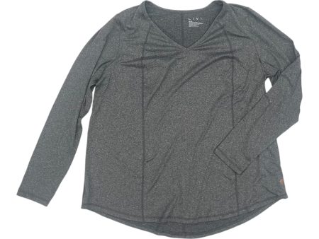 Athletic Top Ls Crewneck By Livi Active In Grey, Size:1X Hot on Sale