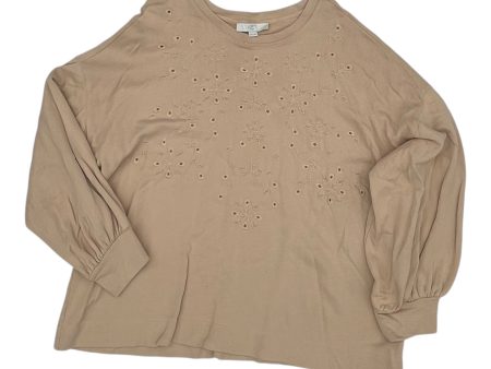 Top Ls By Loft In Tan, Size:2X For Cheap