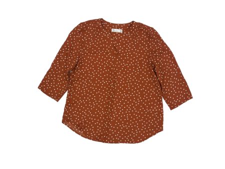 Blouse 3 4 Sleeve By 89Th And Madison In Orange, Size:Xs Online Sale