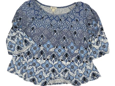 Top 3 4 Sleeve By Style And Company In Blue, Size:S For Discount