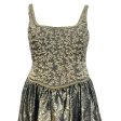 Beaded Jacquard Gown Dress Designer By Escada Couture In Green   Gold, Size: 8 on Sale