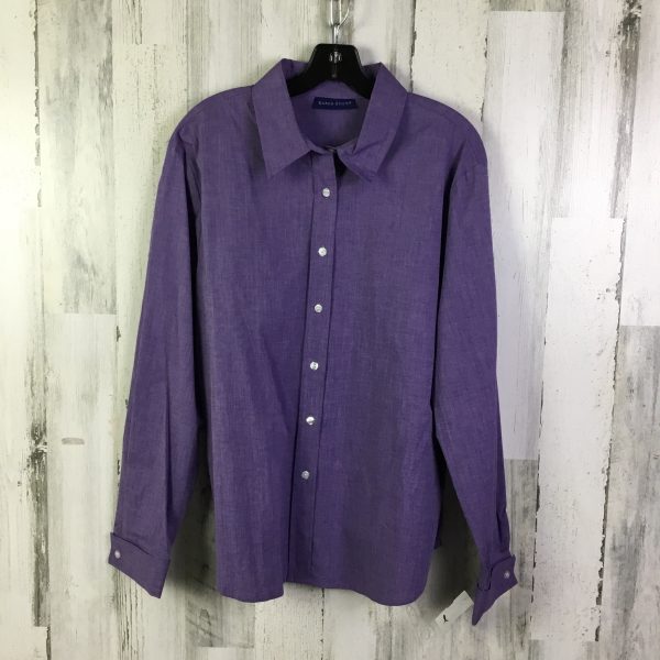 Blouse Long Sleeve By Karen Scott In Purple, Size: Xl For Discount