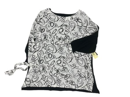 Blouse 3 4 Sleeve By Ali Miles In Black & White, Size:1X For Sale